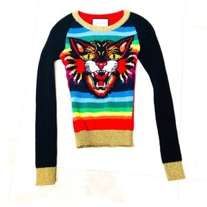 NWT Guaranteed Auth GUCCI rainbow tiger sweater